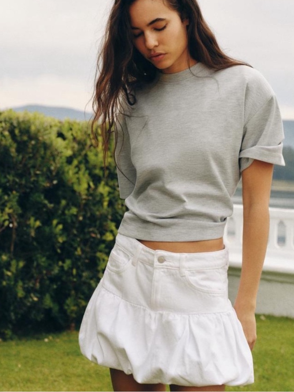 Zara Denim Balloon Mini Skirt